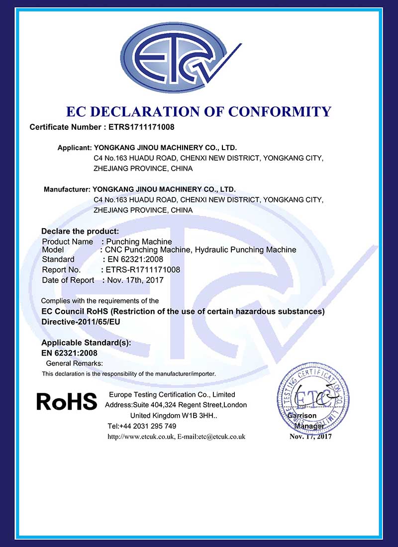 西宁RoHS Certificate